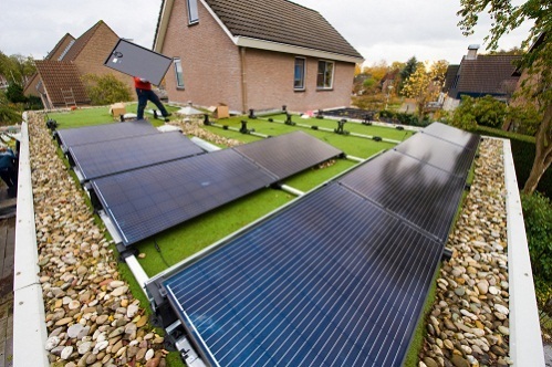 installing solar panels on a flat roof