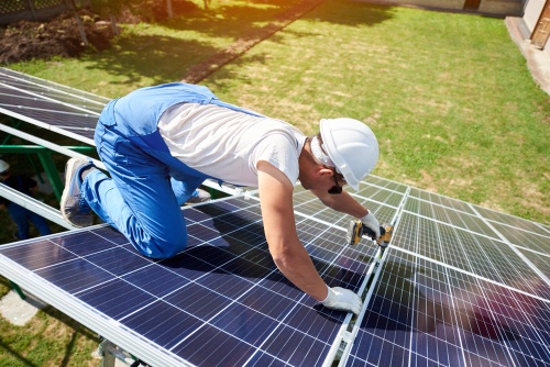 installing solar panels on a flat roof