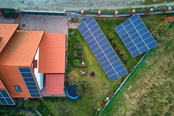 Ground-mounted solar panels for homes
